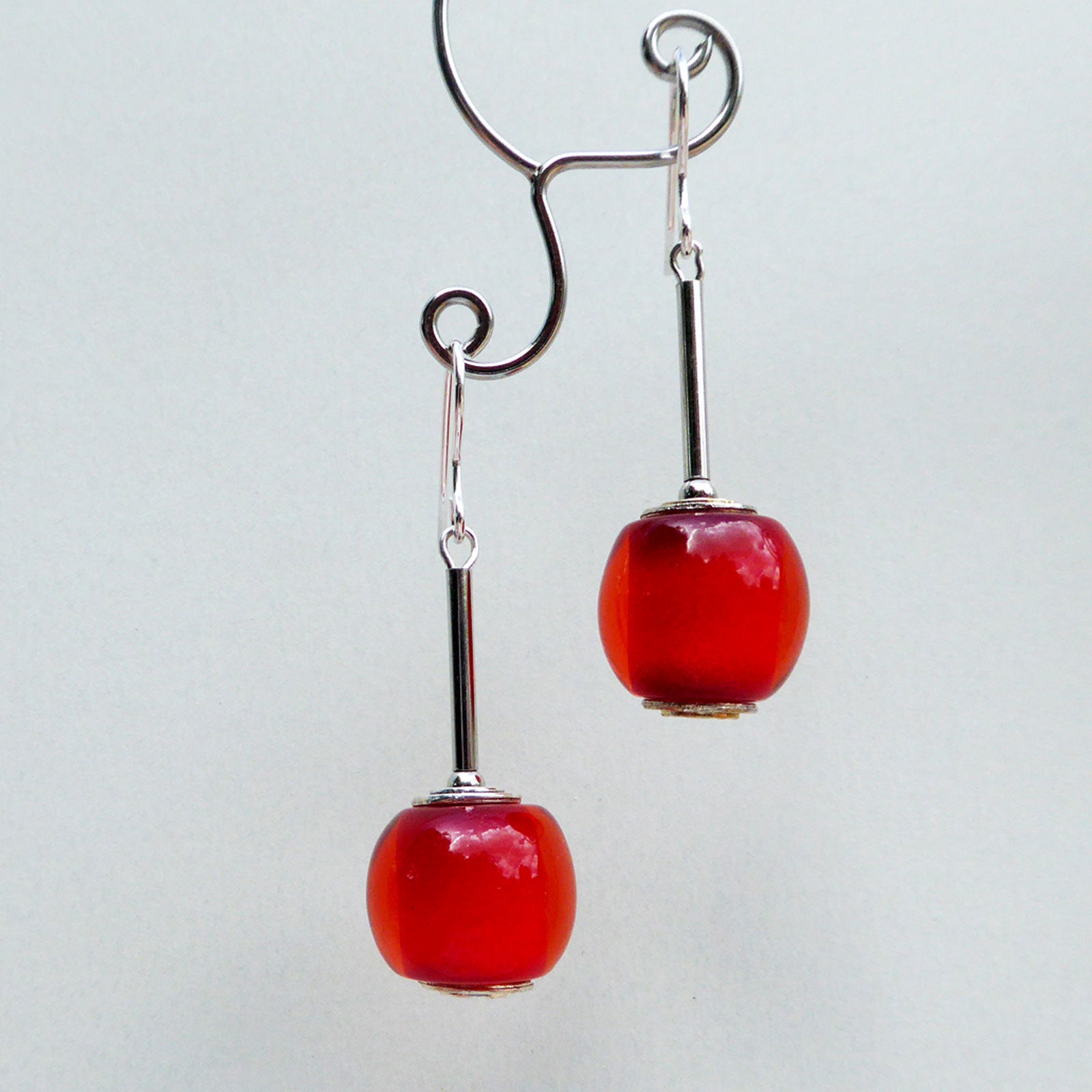 Red Zsiska long drop earrings