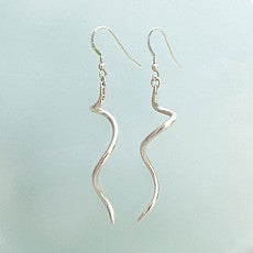 Hallmarked sterling silver long spiral earrings