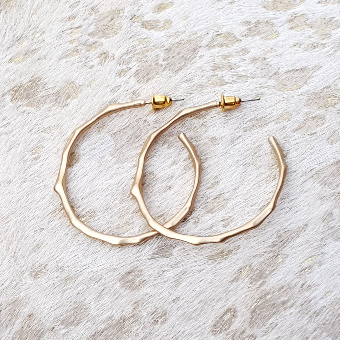 Gold Plated Bamboo Hoops