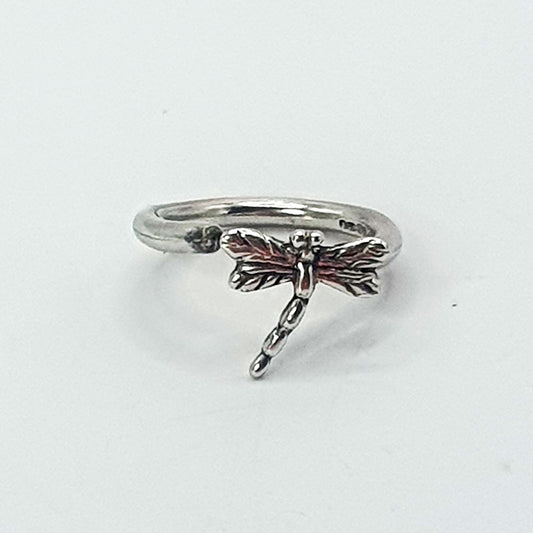 Sterling silver adjustable dragonfly ring