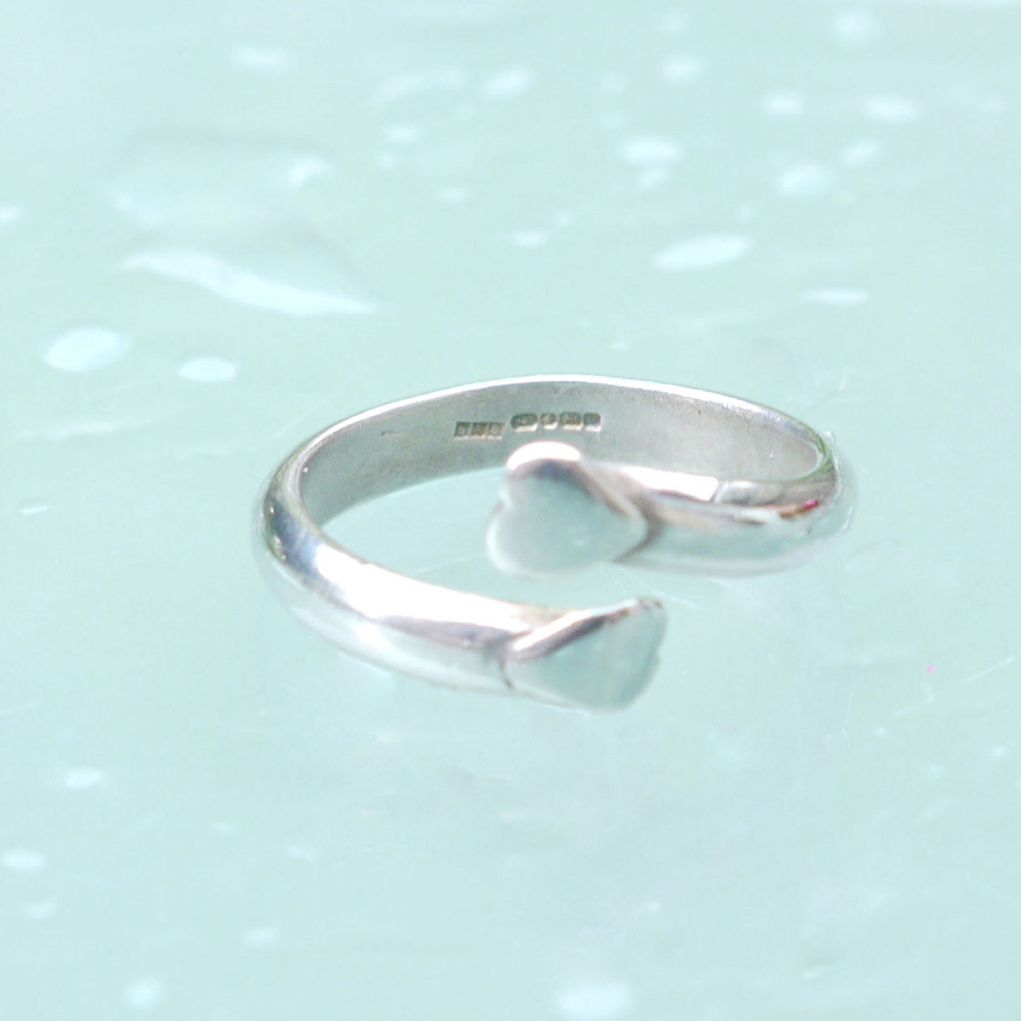 Sterling silver double heart ring